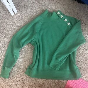 J. Crew Green mock neck Top